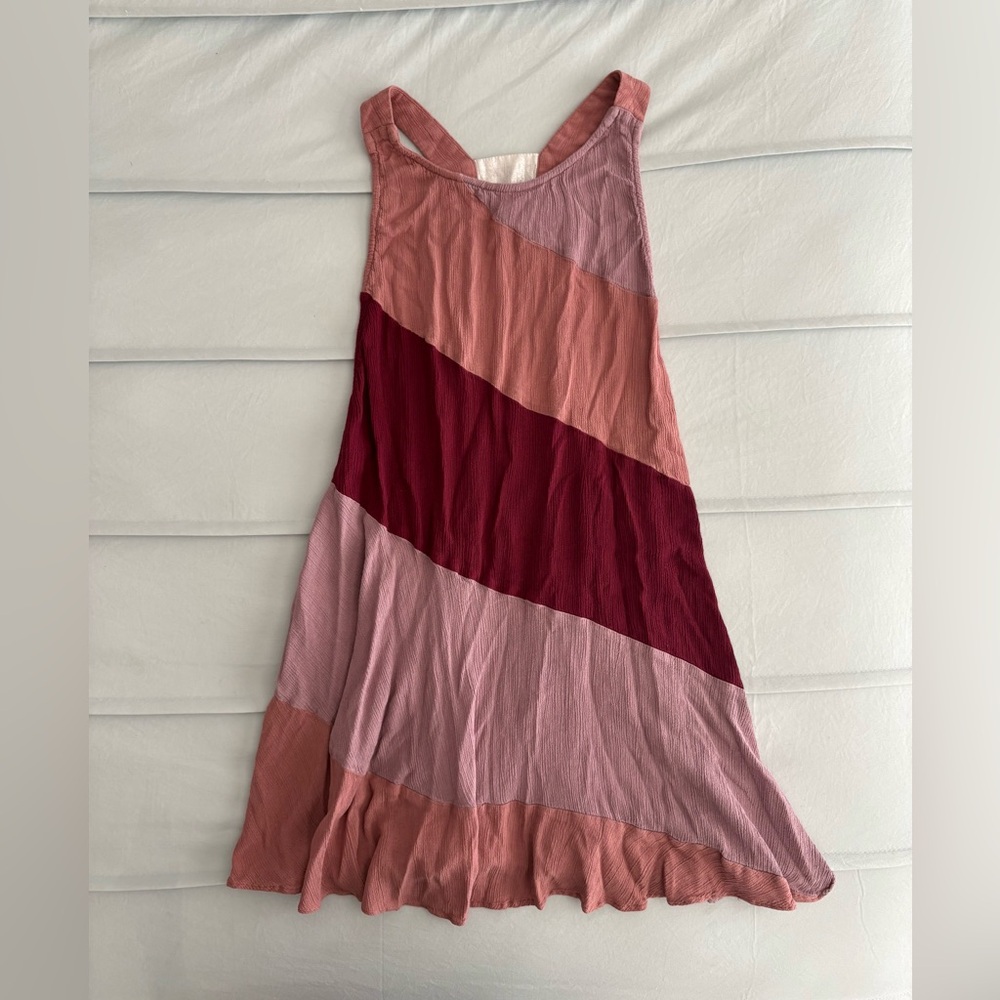 Free People Pink/Red Color-block Dress